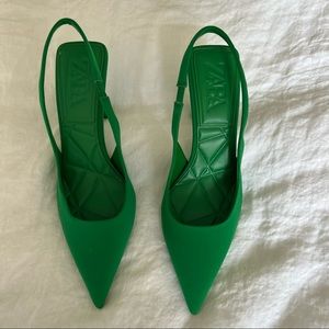 Zara slingback green heels